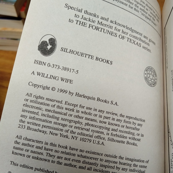 The Fortunes of Texas A Willing Wife by: Jackie Merritt 1999 Paperback - Picture 2 of 7